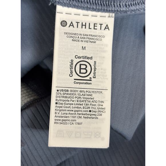 Athleta Transcend Rib 7/8 Tight Grey Blue Medium Ribbed Yoga Tights - Picture 9 of 13